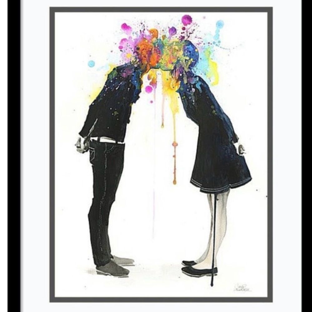 LORA ZOMBIE Big Bang kiss Unicorn Limited Edition Poster Print Art picture